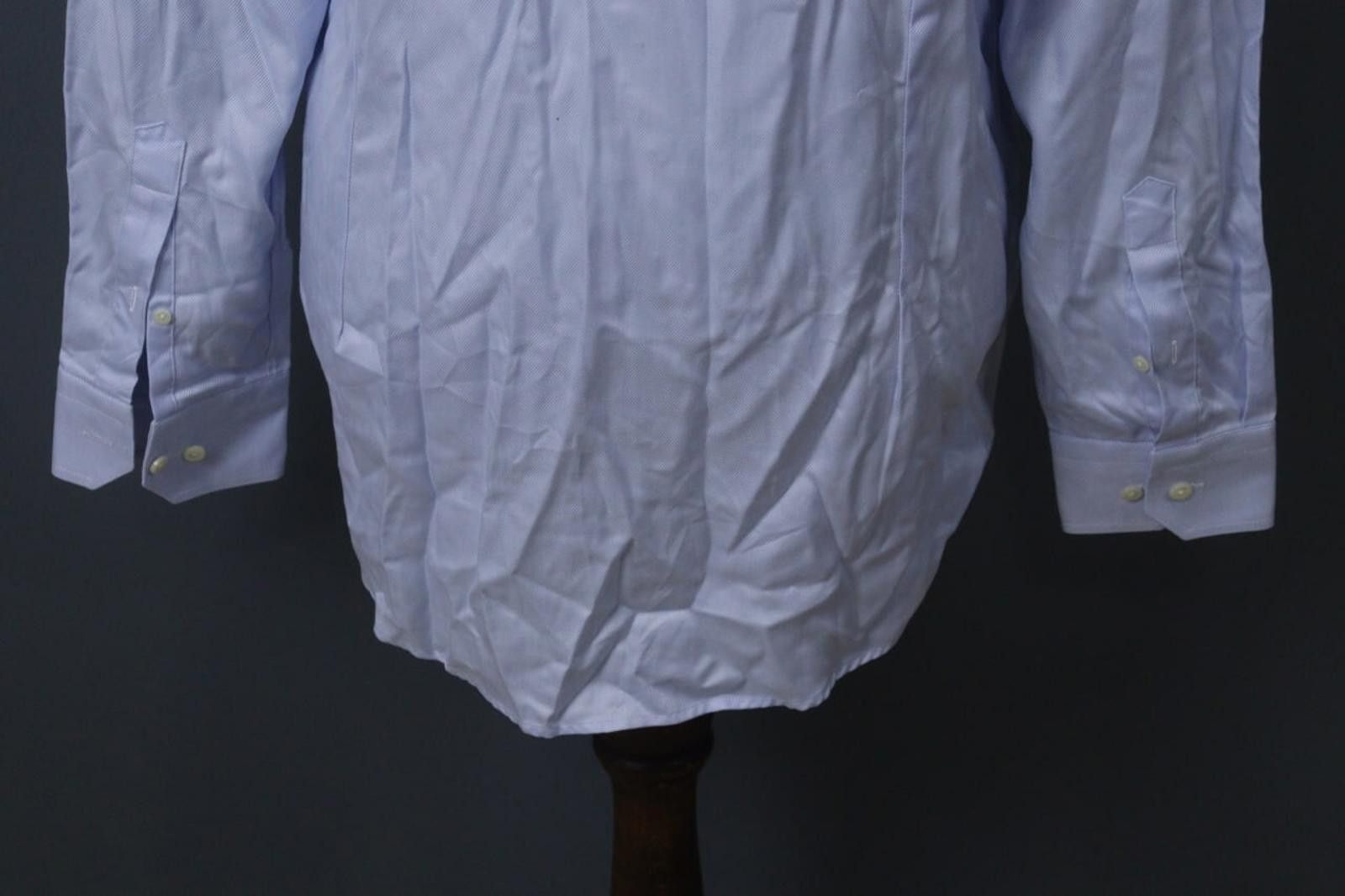Eton Eton Blue Pinstriped Cotton Collared Formal Front Shirt Top Size US M / EU 48-50 / 2 - 10 Thumbnail