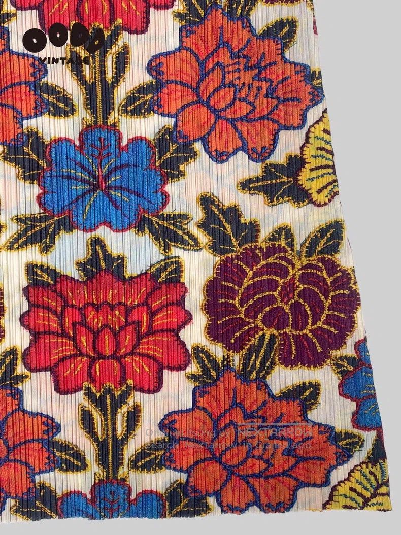 Issey Miyake Issey Miyake Peony Flower Printed Pleated Vest Dress Size L / US 10 / IT 46 - 7 Thumbnail