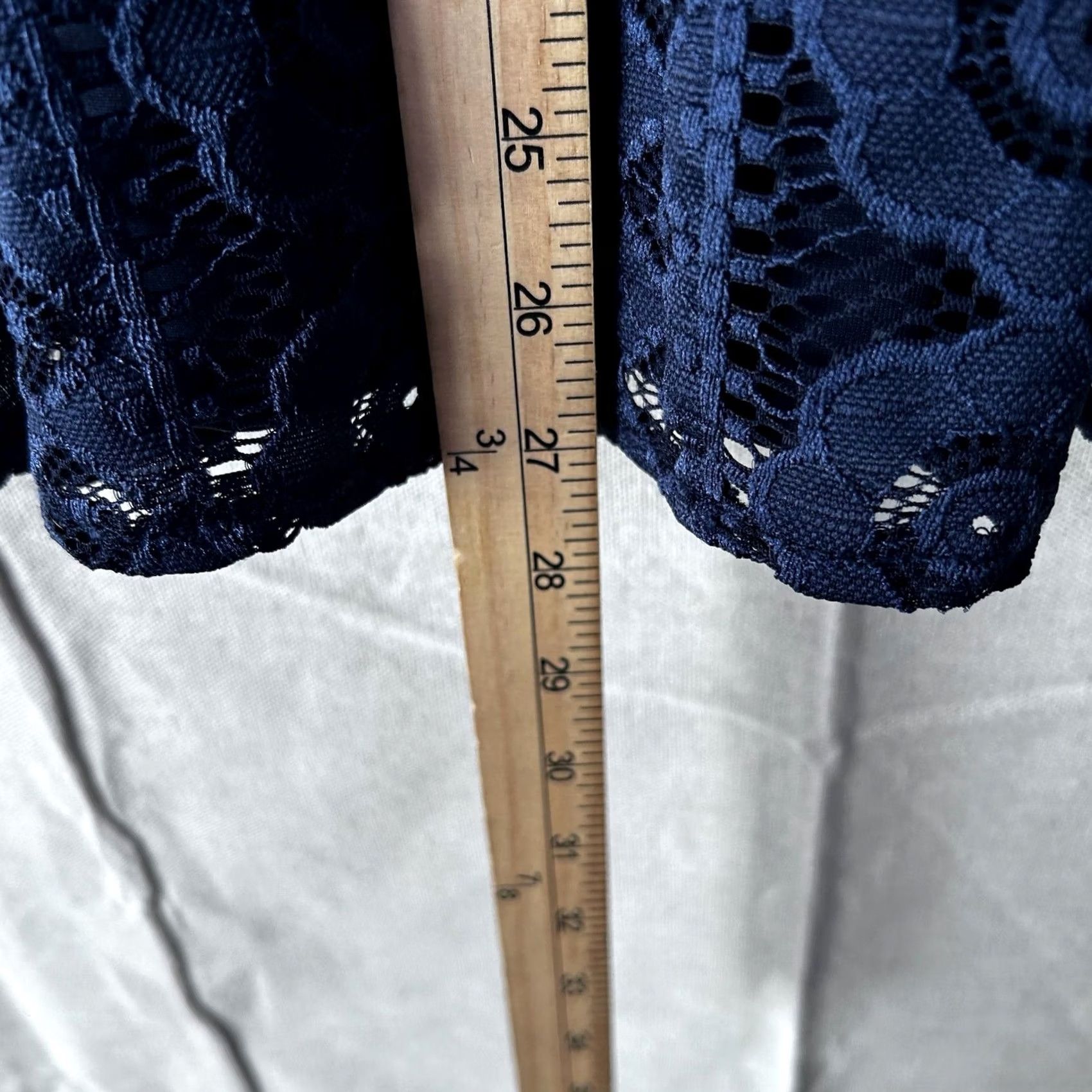 Aeropostale AeroPostale Navy Blue Floral Lace Mini Dress Smocked Back Lace-Up Square Neck Short Sleeve Womens M Neutral Size M / US 6-8 / IT 42-44 - 5 Thumbnail
