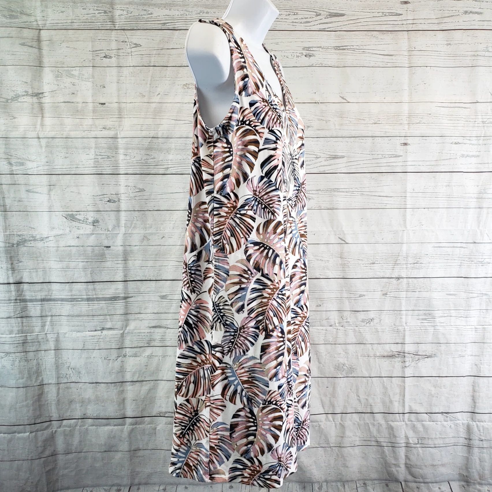 J. Jill J Jill Wearever Collection Womens XS Pink Blue Pockets V-Neck Printed Dress Size XS / US 0-2 / IT 36-38 - 3 Thumbnail
