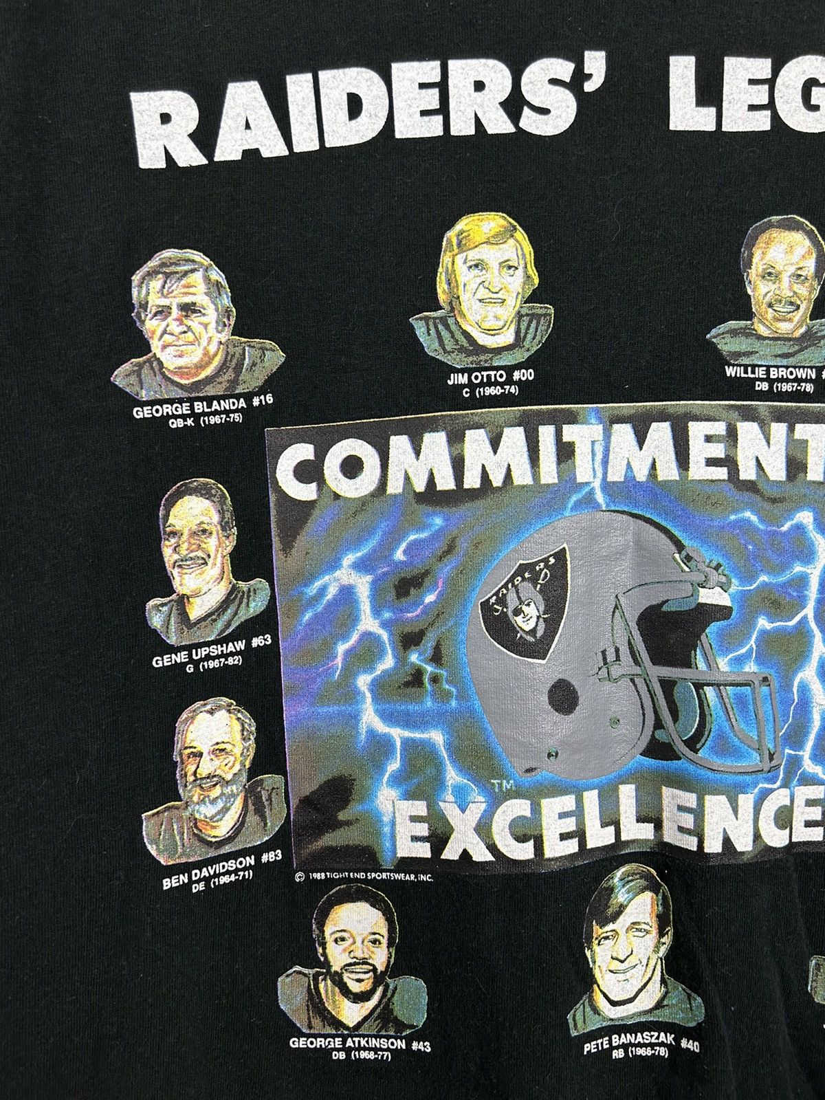 NFL 80s Vintage 1988 Raider's Legends NFL Single Stitch T-Shirt Size US XL / EU 56 / 4 - 3 Thumbnail