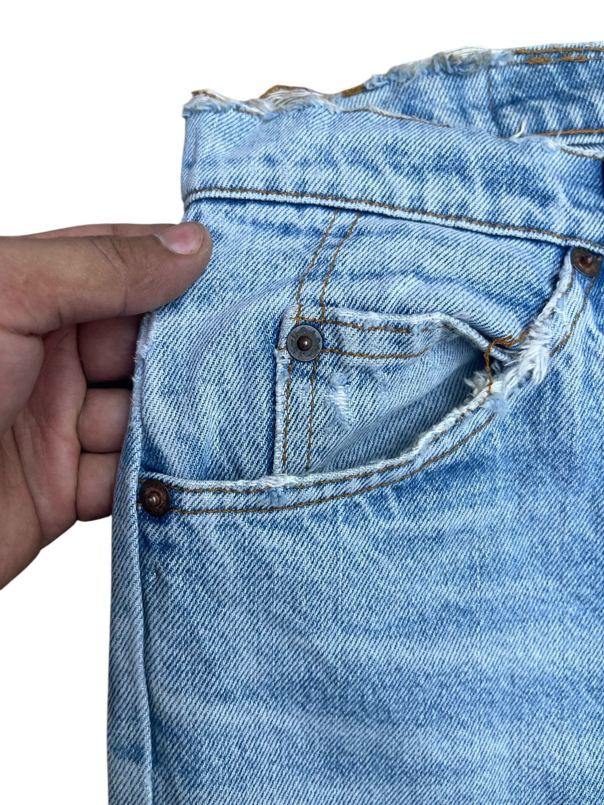 Levi's Vtg 70s Levi’s 505 Orange Tab - Talon Zip - Light Wash Denim Size US 31 - 5 Thumbnail
