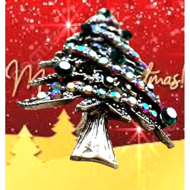 Handmade Christmas in Dixie Brooch Pin New Topaz Garland Garnet Green Size ONE SIZE - 11 Thumbnail