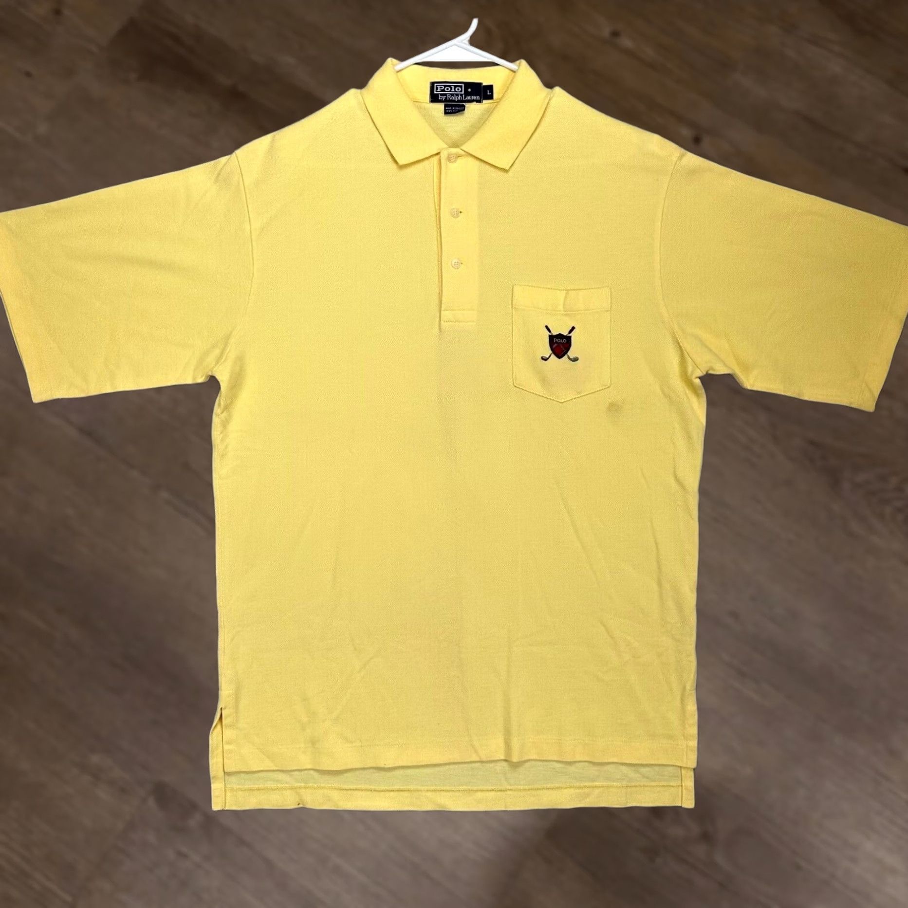 Polo Ralph Lauren Polo Ralph Lauren Polo Shirt Mens Large Yellow Pocket Short Sleeve Rugby Size US L / EU 52-54 / 3 - 1 Thumbnail