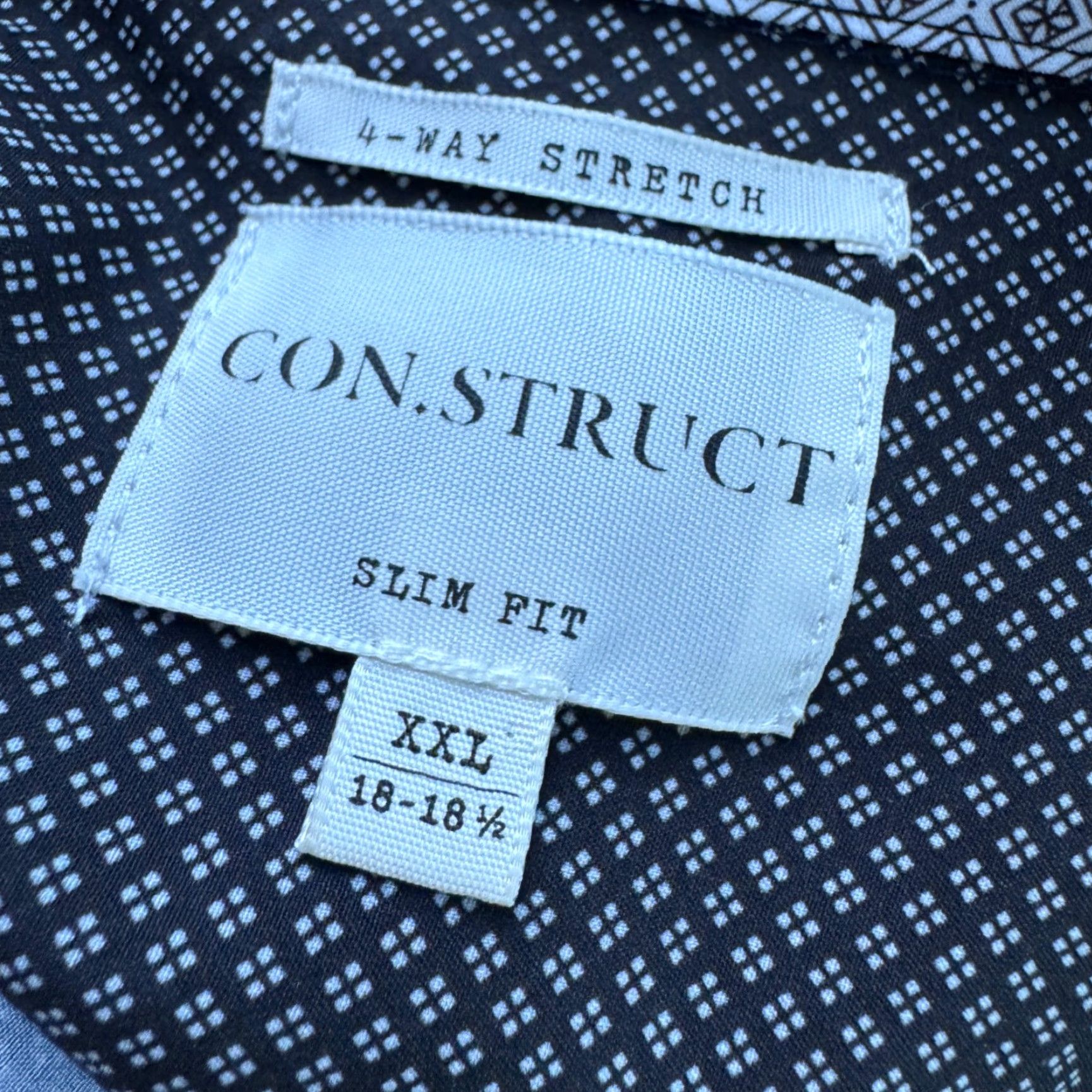 Vintage CONSTRUCT Mens Performance 4 Way Stretch Slim Fit Button Shirt Black Diamond XXL Size US XXL / EU 58 / 5 - 3 Thumbnail
