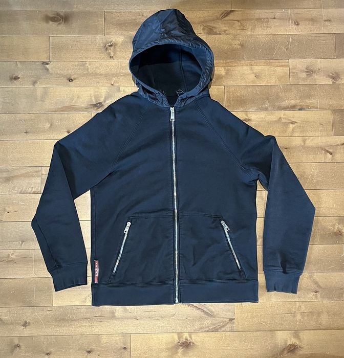 Prada 2013 Prada linea rossa nylon zip up hoodie Grailed