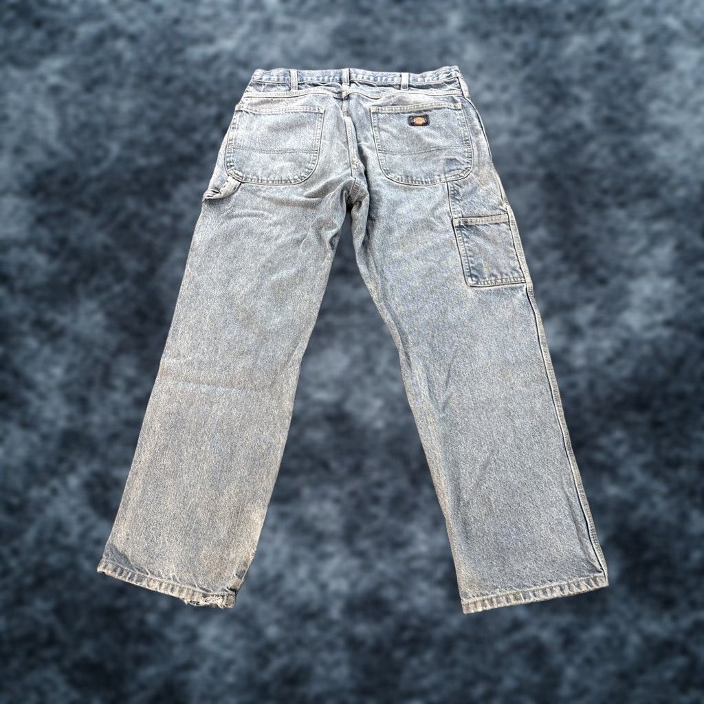 Dickies VINTAGE Dickies Carpenter Jeans 34x29 Blue Distressed Workwear 90s Grunge Skater Dickies Carpenter Pants Mens Regular Loose Fit Jacket? Size US 34 / EU 50 - 1 Thumbnail