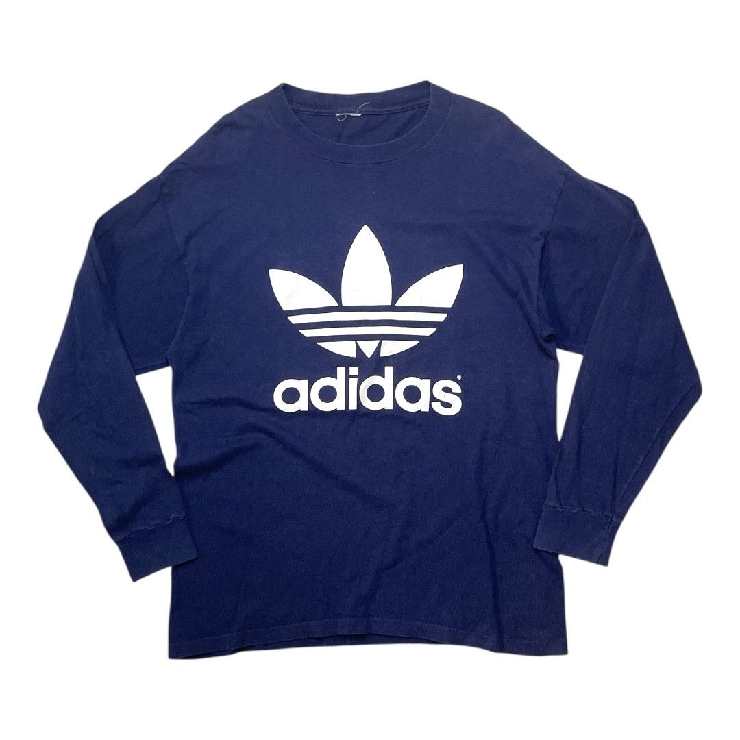 Adidas Vintage 90s Adidas Trefoil Long Sleeve Tee Size US XL / EU 56 / 4 - 1 Thumbnail