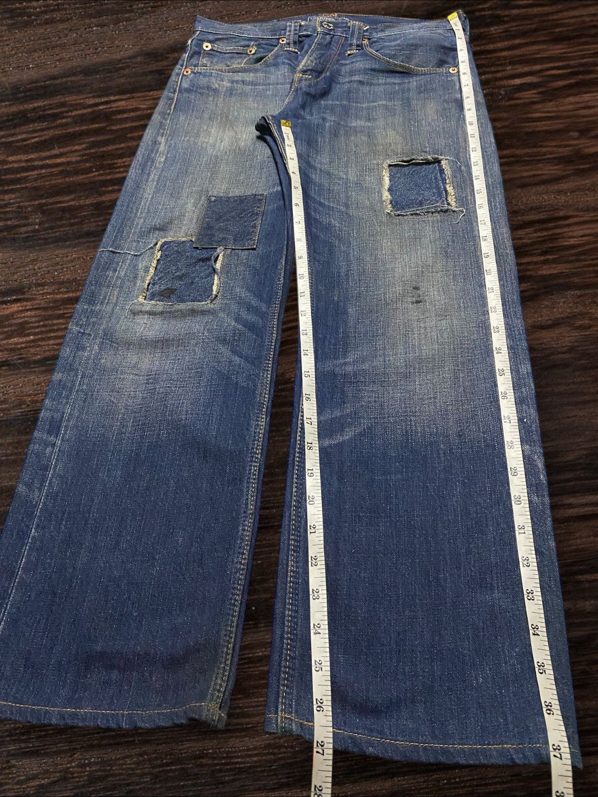 Levi's Vintage Levis Y2K Blue Wash Patches Distressed Loose Jeans Size US 32 / EU 48 - 15 Thumbnail