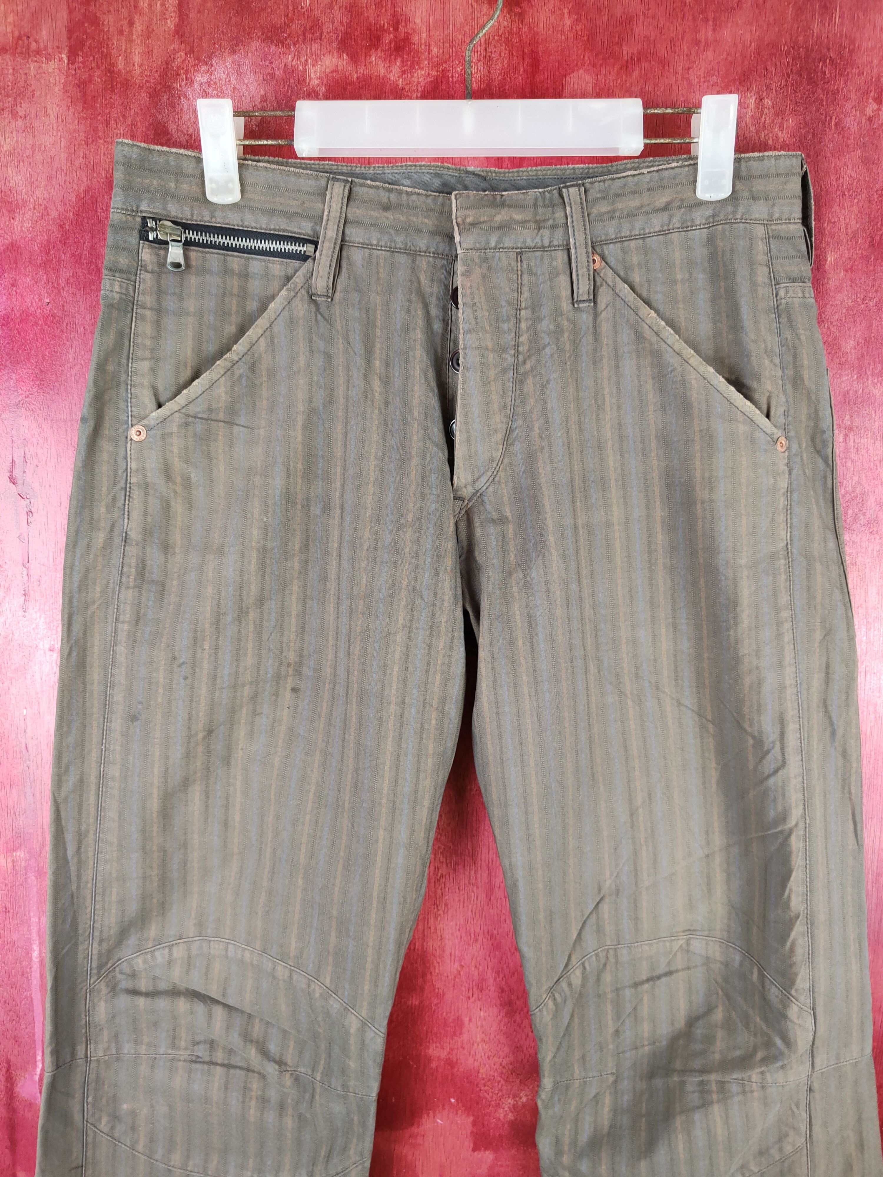 Japanese Brand Gold sabi sabi japan stripe Multipocket Casual Pants #S1477 Size US 31 - 2 Thumbnail