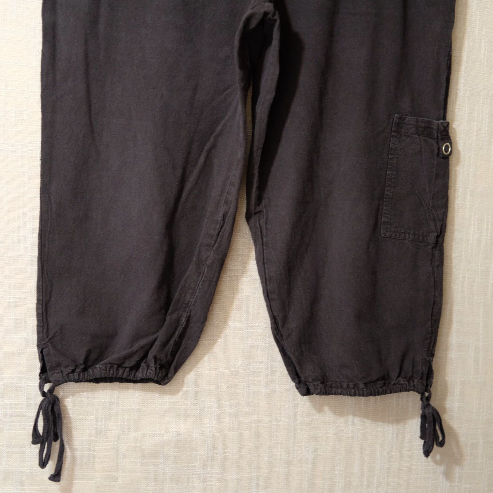 Vintage VINTAGE CLASSIC ELEMENTS Capri Pull On Black 100% Cotton Women's L #H50-31 Size ONE SIZE - 3 Thumbnail