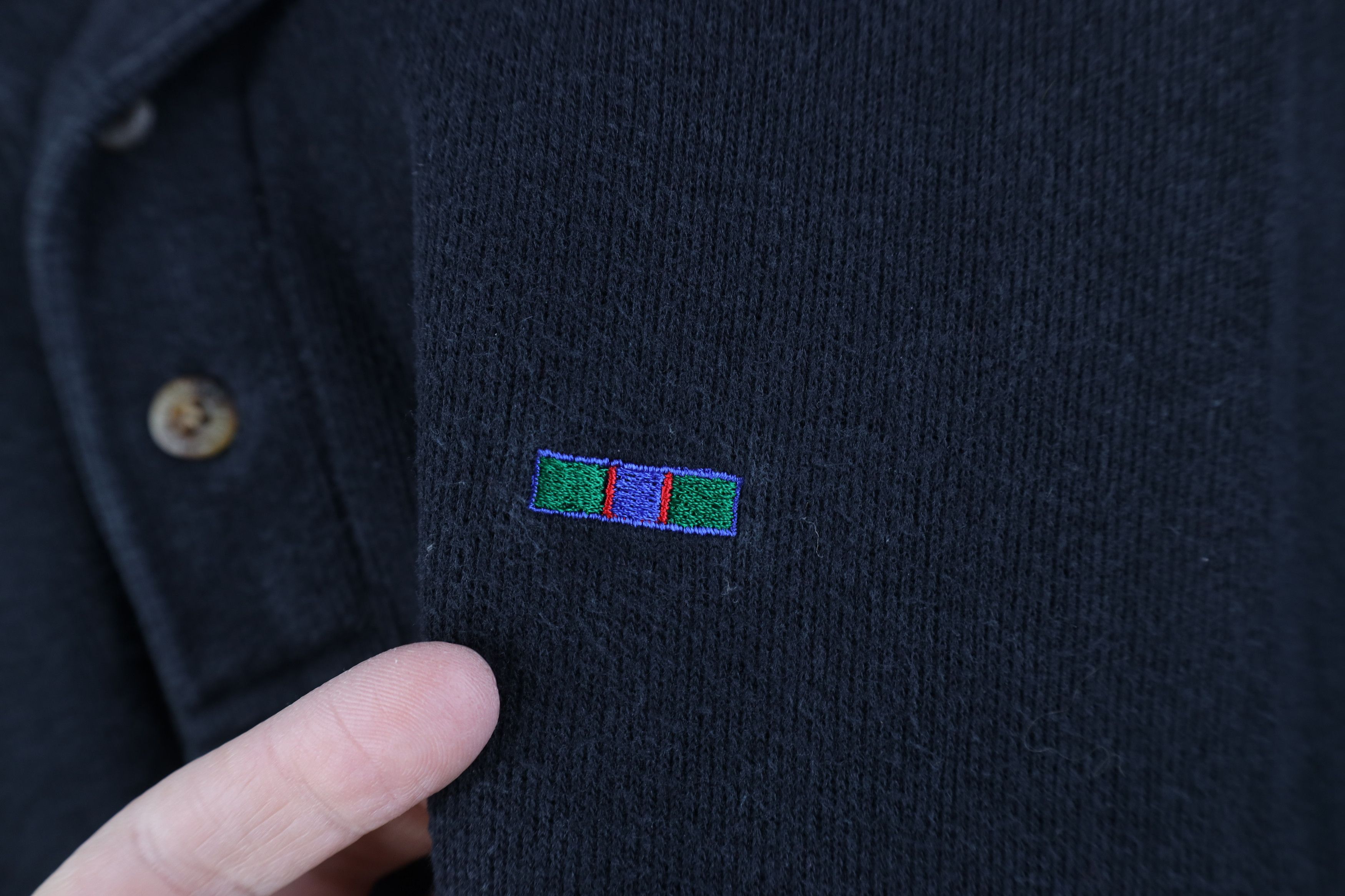 Vintage Vintage 90s Streetwear Ribbed Knit Long Sleeve Rugby Polo Size US L / EU 52-54 / 3 - 4 Thumbnail
