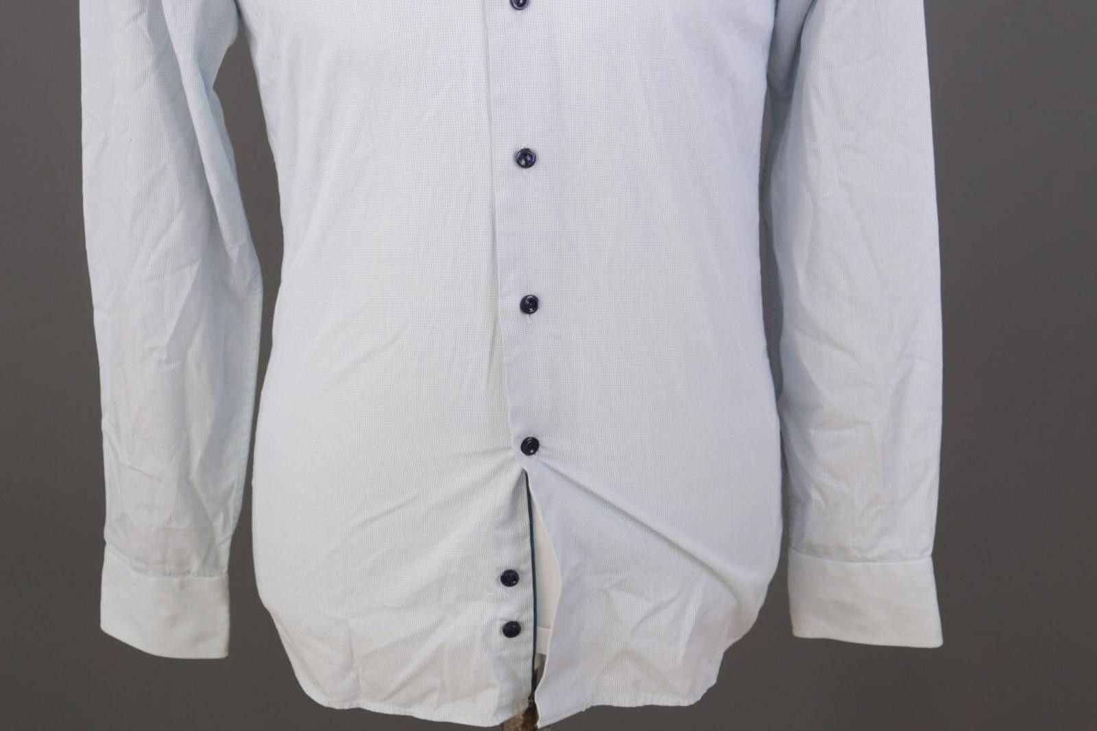 Eton Eton Slim Fit Blue Printed Button Down Shirt Size 38 / 15 Size US M / EU 48-50 / 2 - 2 Thumbnail