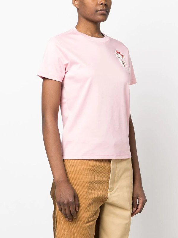 Lanvin o1y0326 Crewneck T-Shirt in Pink Size M / US 6-8 / IT 42-44 - 2 Thumbnail