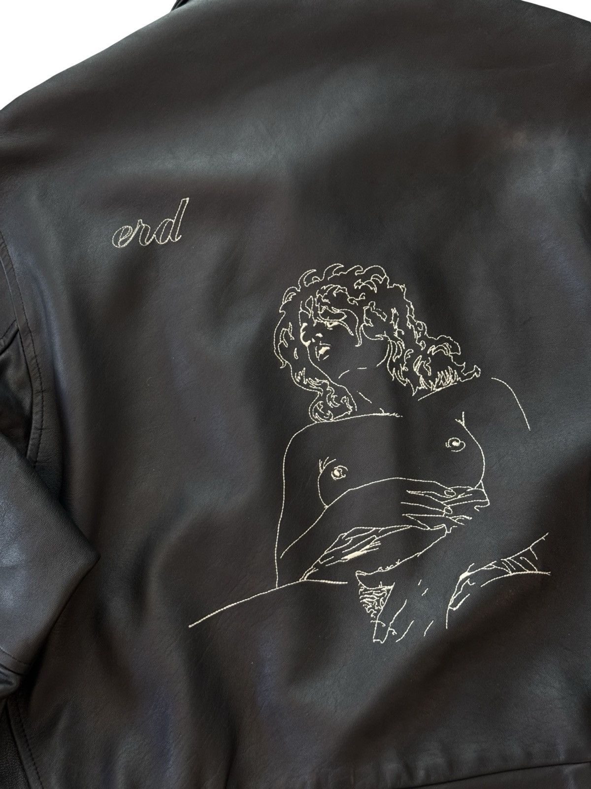 Enfants Riches Deprimes ERD embroidered girl fingering herself leather jacket Size US M / EU 48-50 / 2 - 3 Thumbnail