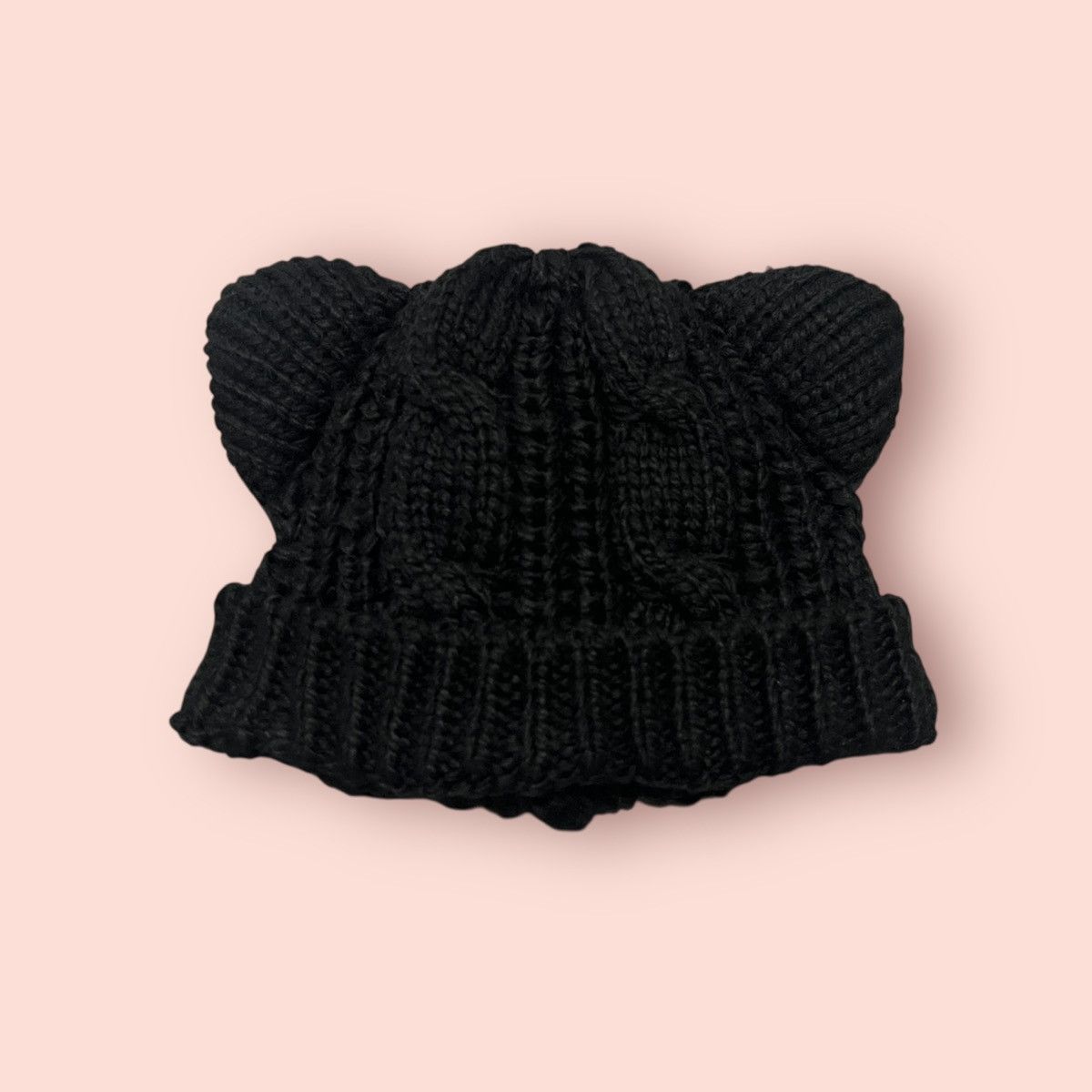 Japanese Brand VINTAGE CAT EARS KNITTED BEANIE Size ONE SIZE - 2 Thumbnail