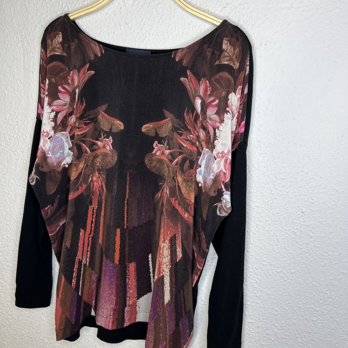 Just Cavalli Roberto Cavalli Blouse Top Floral Print Long Sleeve Mesh Top Size M / US 6-8 / IT 42-44 - 3 Thumbnail