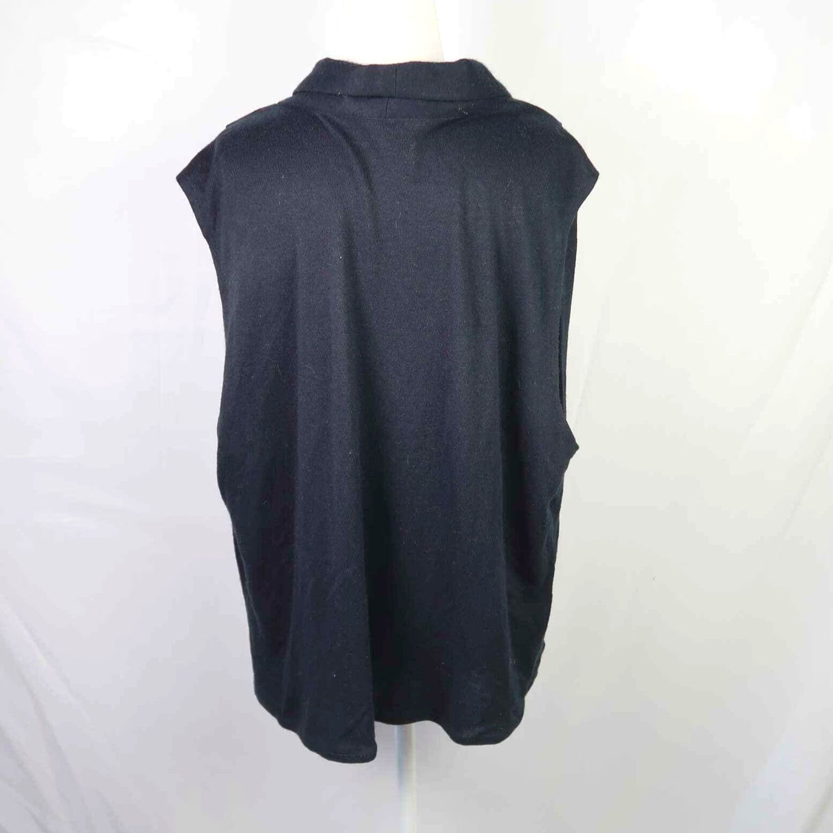 Vintage VINTAGE 90s Black Knit Slouchy Sweater Vest Cardigan L Womens Size L / US 10 / IT 46 - 4 Thumbnail