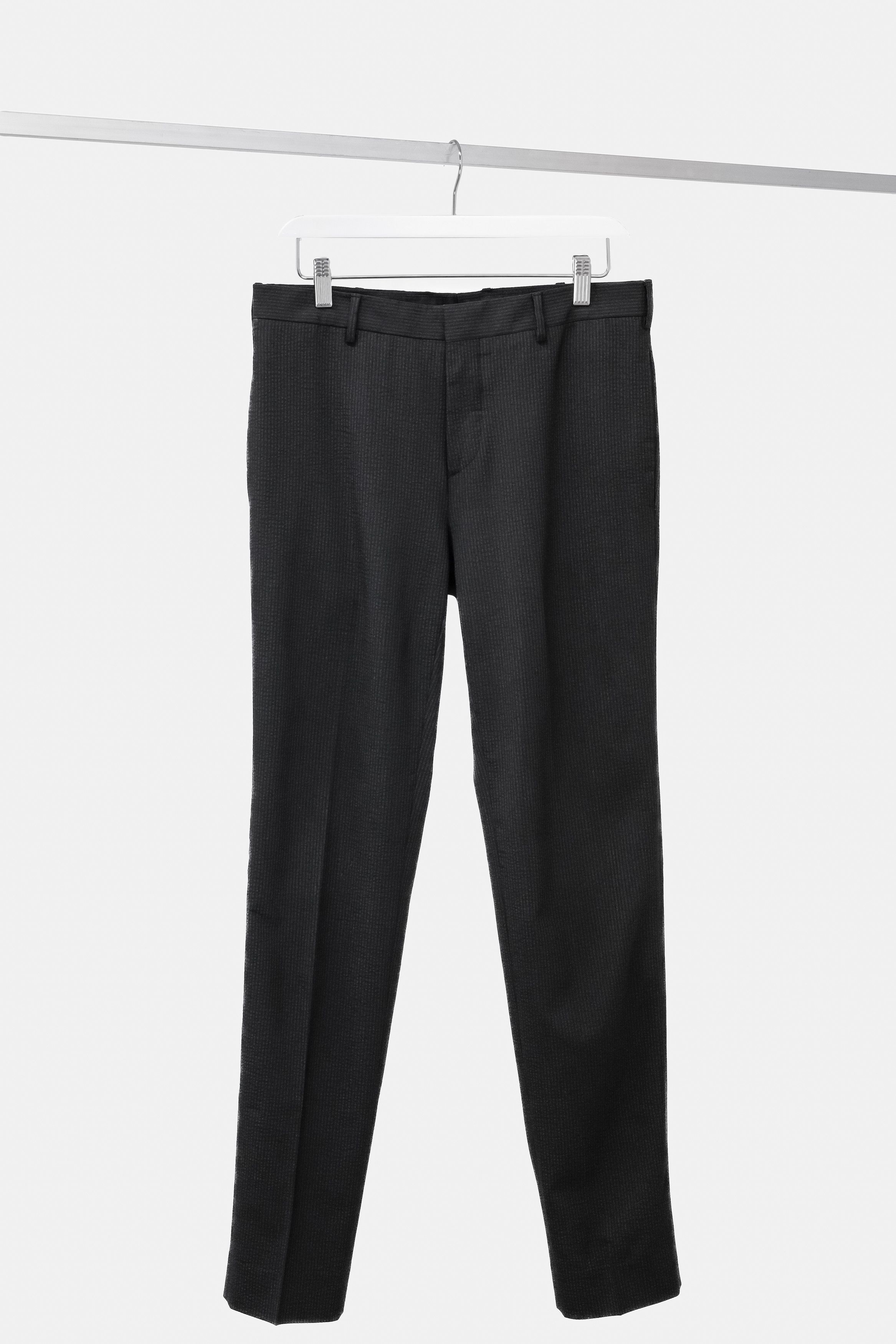 image of Prada Charcoal Grey Pinstripe Trousers, Men's (Size 30)