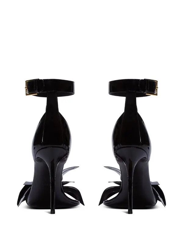 Balmain o1s1wg111225 Ruby 95mm Leather Sandals in Black Size US 6 / IT 36 - 4 Thumbnail