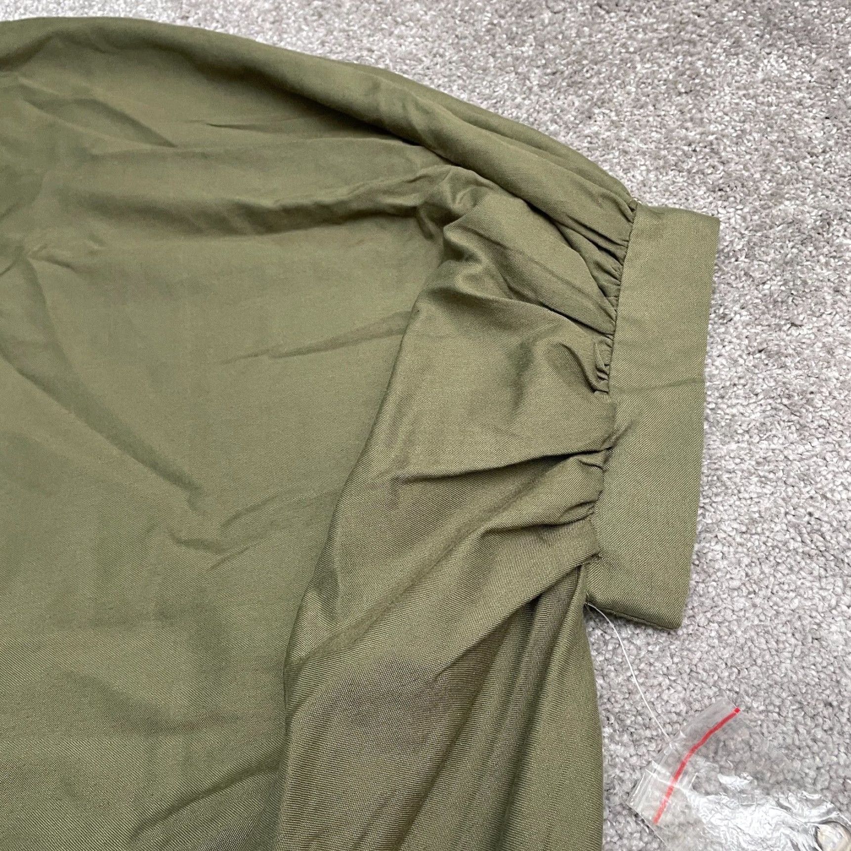 Vintage Girl Soul Button-Up Shirt Women 0X Green Short Sleeve Oversized Casual Blouse Knit Polyester Regular Solid Classic Outdoor Size XL / US 12-14 / IT 48-50 - 5 Thumbnail