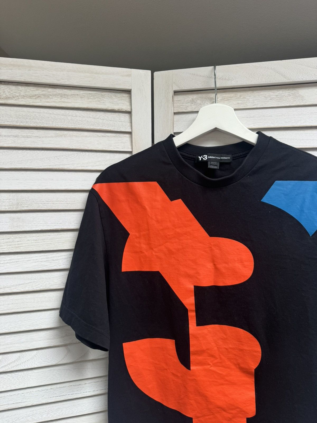 Adidas Men’s Luxury T Shirt Adidas Y3 YOHJI YAMAMOTO Black Big Log Size US XS / EU 42 / 0 - 7 Thumbnail