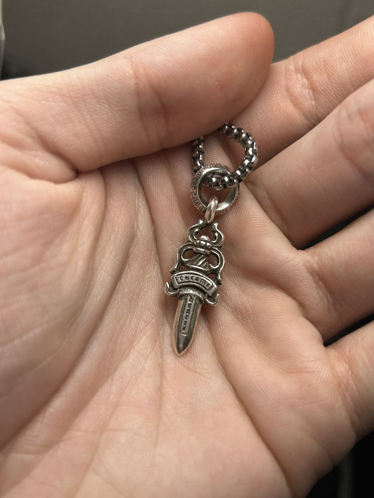 image of Chrome Hearts 5 Dagger Charm in Silver, Men's