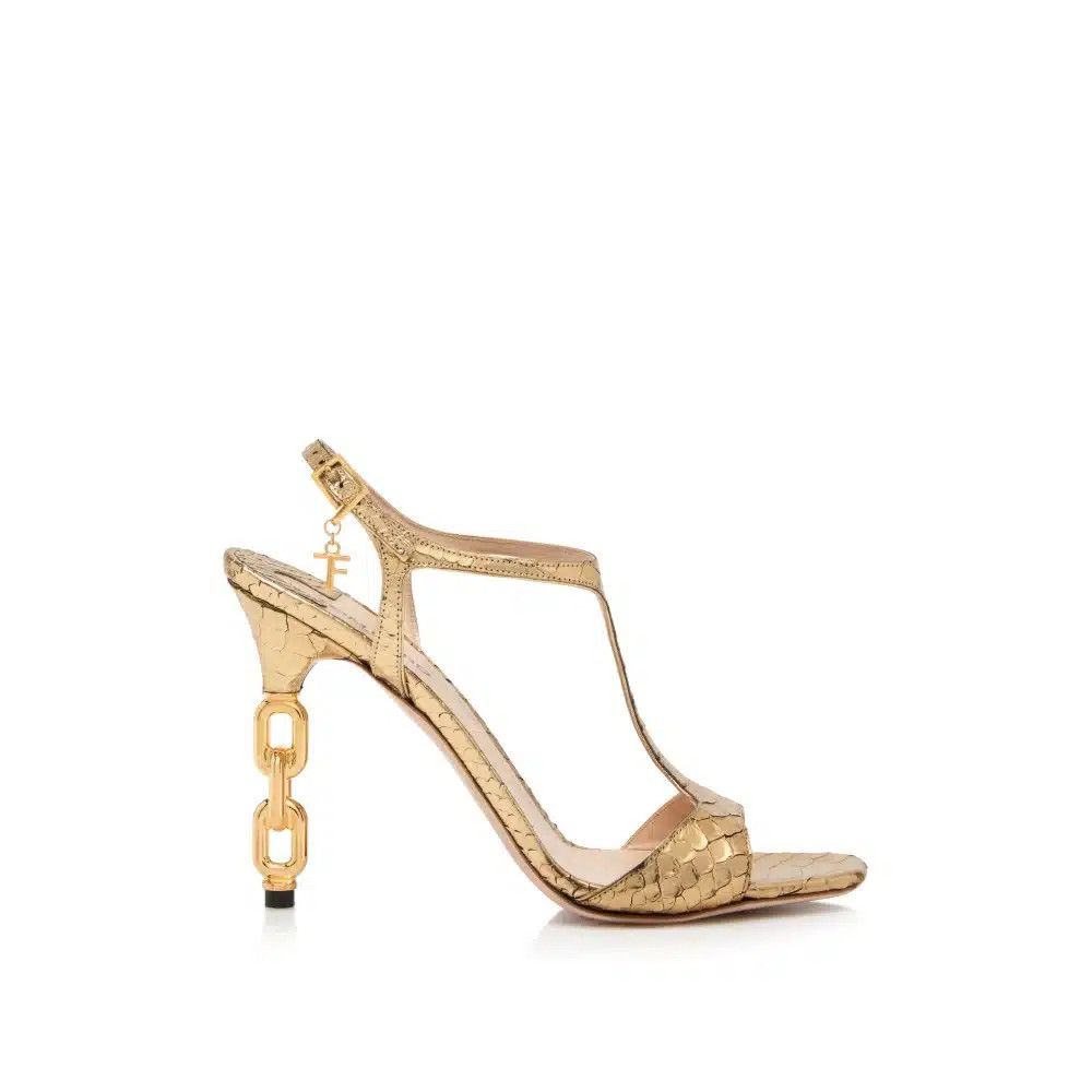 Tom Ford o1loc1c0325 W3361 Leather Galaxy Sandals in Gold Size US 10 / IT 40 - 1 Thumbnail