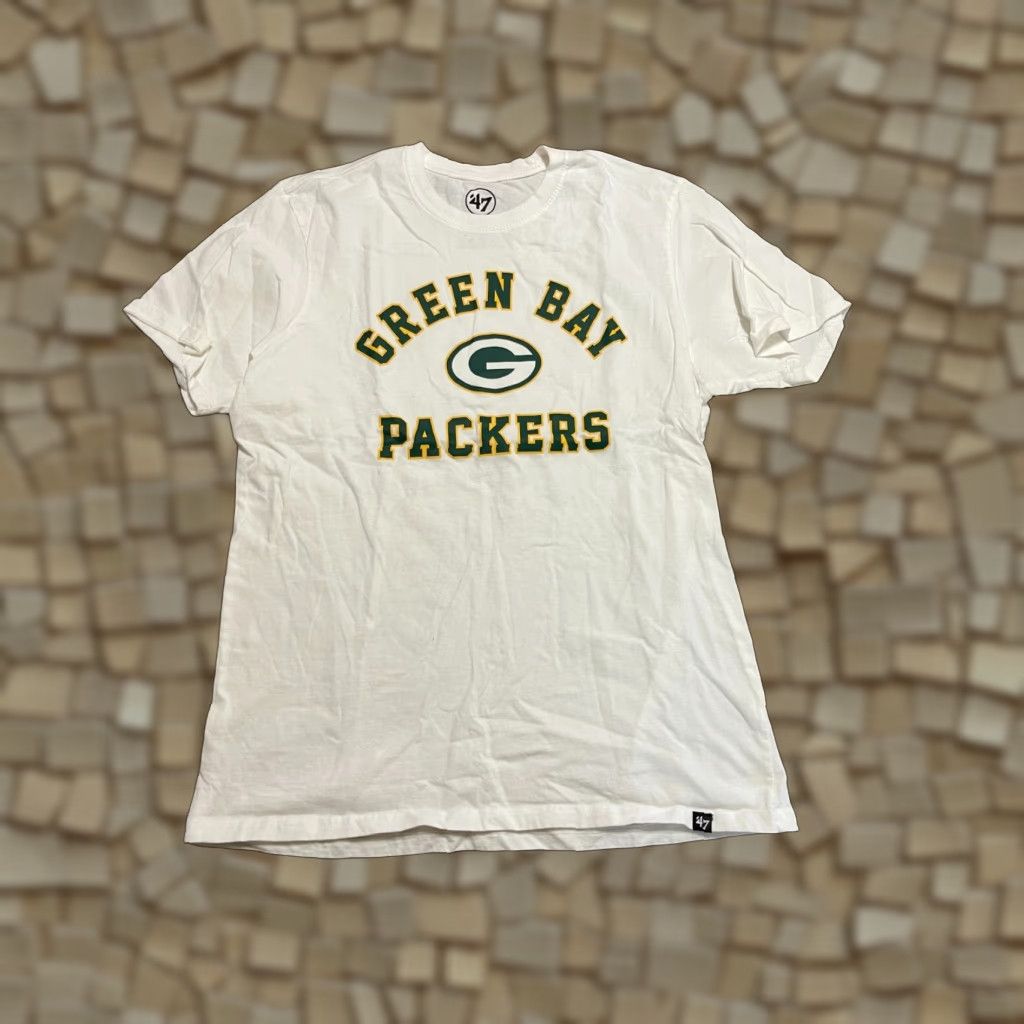 47 47 Shirt Men’s Medium White Green Bay Packers Wisconsin T‑Shirt Short Sleeve Regular Size M Logo Sports Fan Clothing Womens? Size US M / EU 48-50 / 2 - 1 Thumbnail