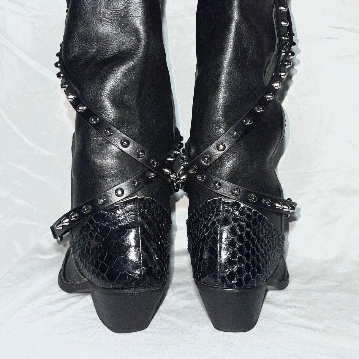 Comme des Garcons × Junya Watanabe Junya Watanabe FW06 studded knee-high boots Size US 9 / IT 39 - 4 Thumbnail