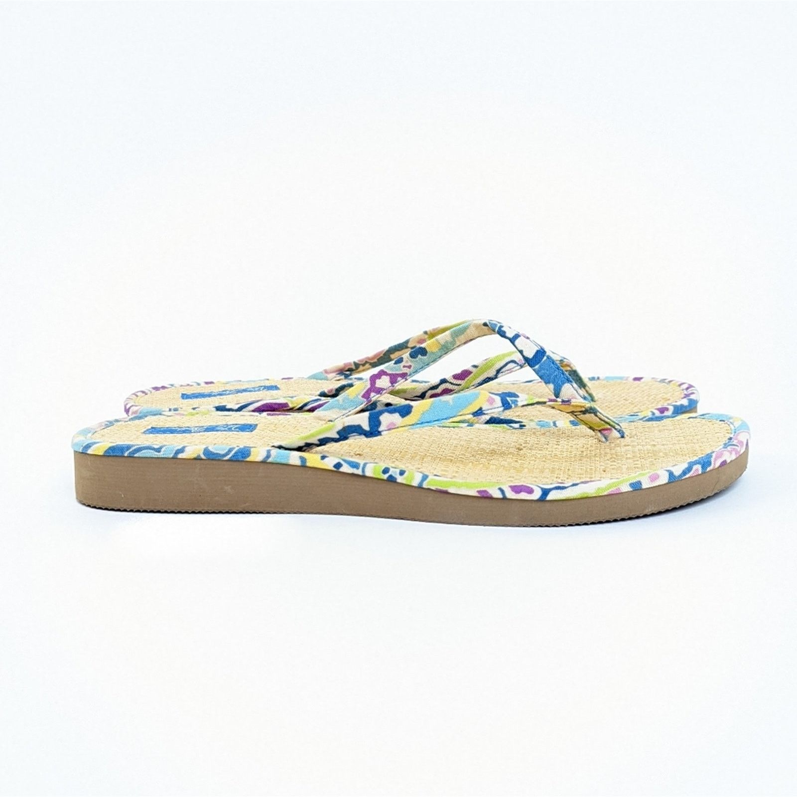 Vera Bradley Vera Bradley Straw Flip Flop Sandals in Capri Blue - 6.5 Size US 6.5 / IT 36.5 - 5 Thumbnail