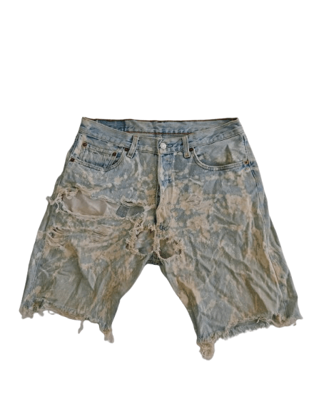 Levi's Vintage Clothing Levis 501 Distressed Short Pants Made in USA Acid Wash Style Size US 31 - 1 Thumbnail