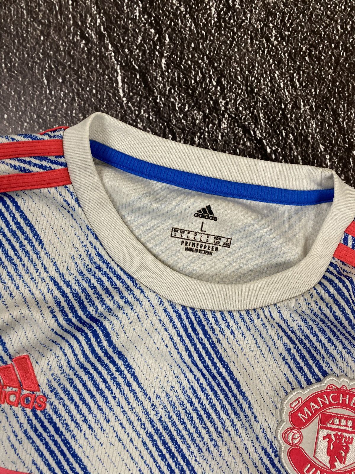Adidas 2021 2022 Adidas Manchester United White Pink Soccer Jersey Size US L / EU 52-54 / 3 - 3 Thumbnail