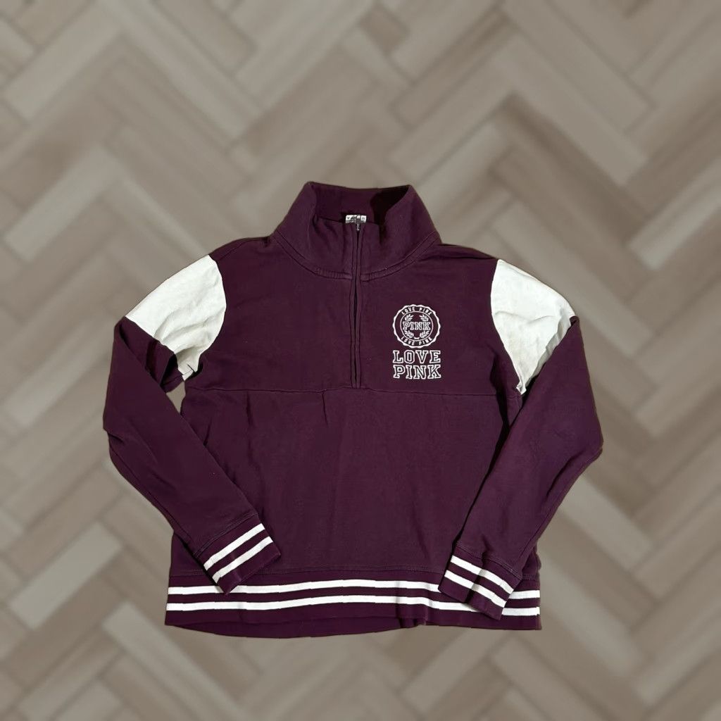Victoria's Secret **Victoria's Secret PINK 1/4 Zip Maroon Sweatshirt** User: Victoria's Secret PINK 1/4 Zip Maroon Sweatshirt Medium Size M / US 6-8 / IT 42-44 - 1 Thumbnail