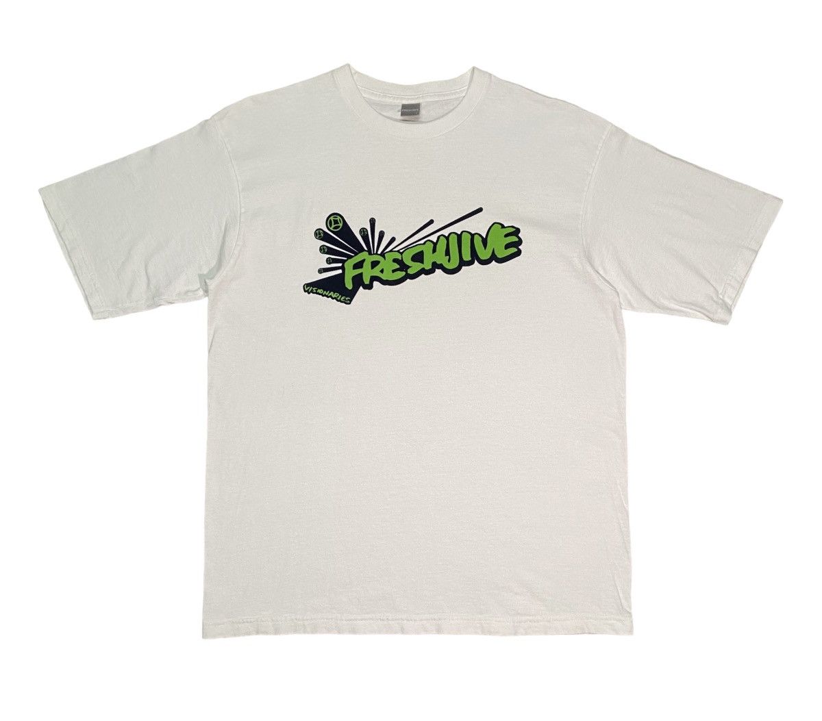 image of Freshjive OG Optical Visionaries Skate T Shirt in White, Men's (Size Large)