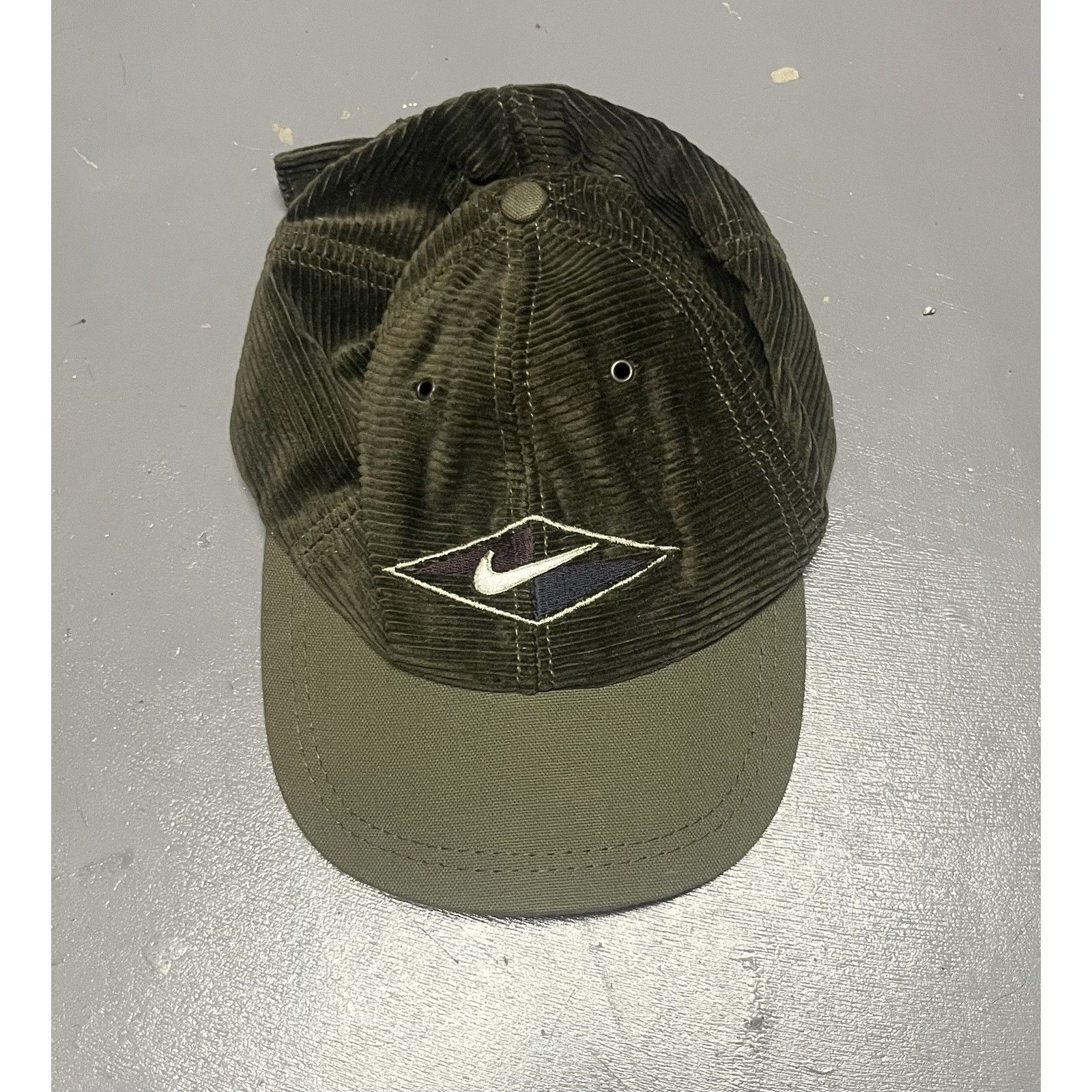 Nike Vtg 90s Nike Corduroy Hat Made USA Center Swoosh Logo Rap Size ONE SIZE - 2 Thumbnail