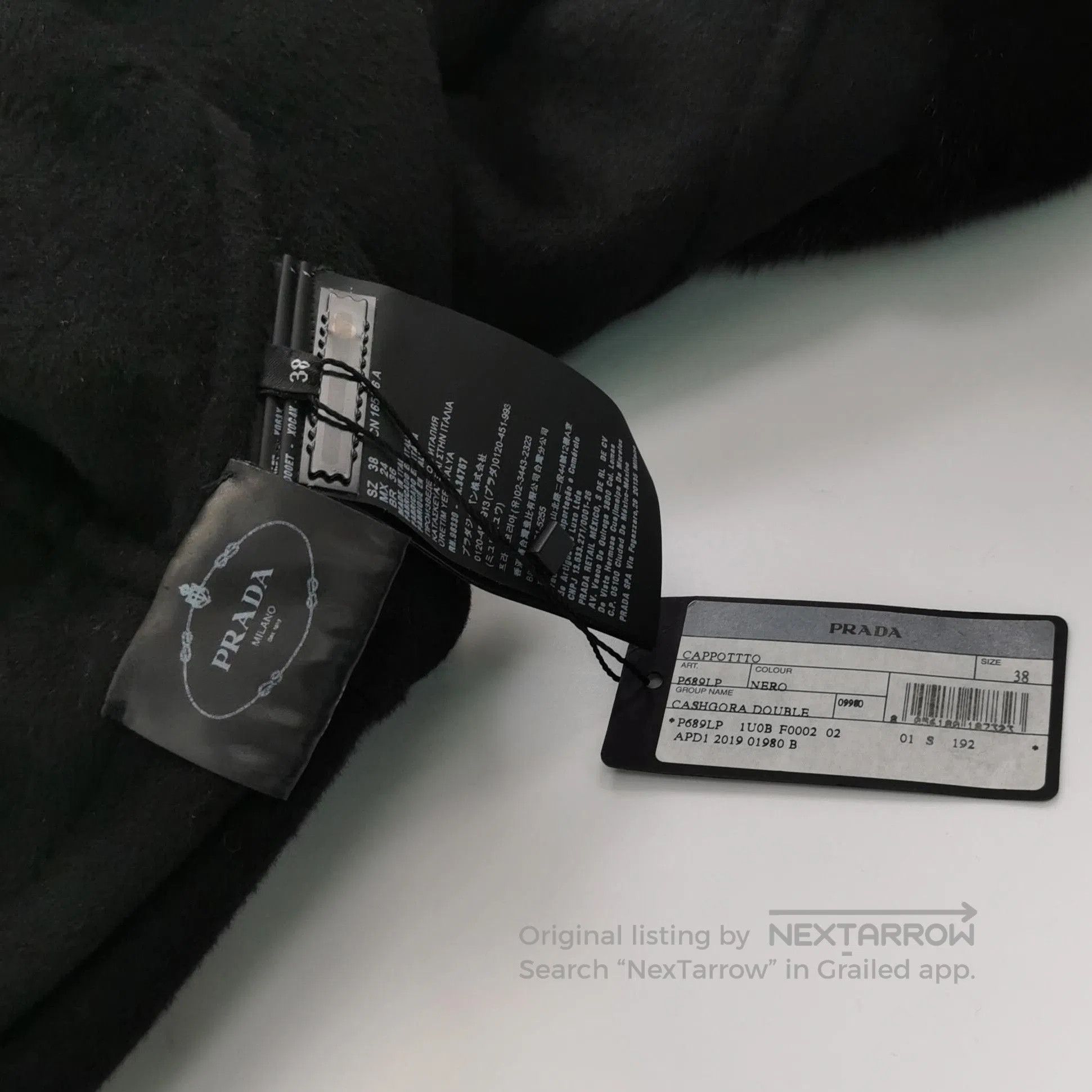 Prada Prada Black Wool Blend Overcoat with Belt . Size US S / EU 44-46 / 1 - 3 Thumbnail