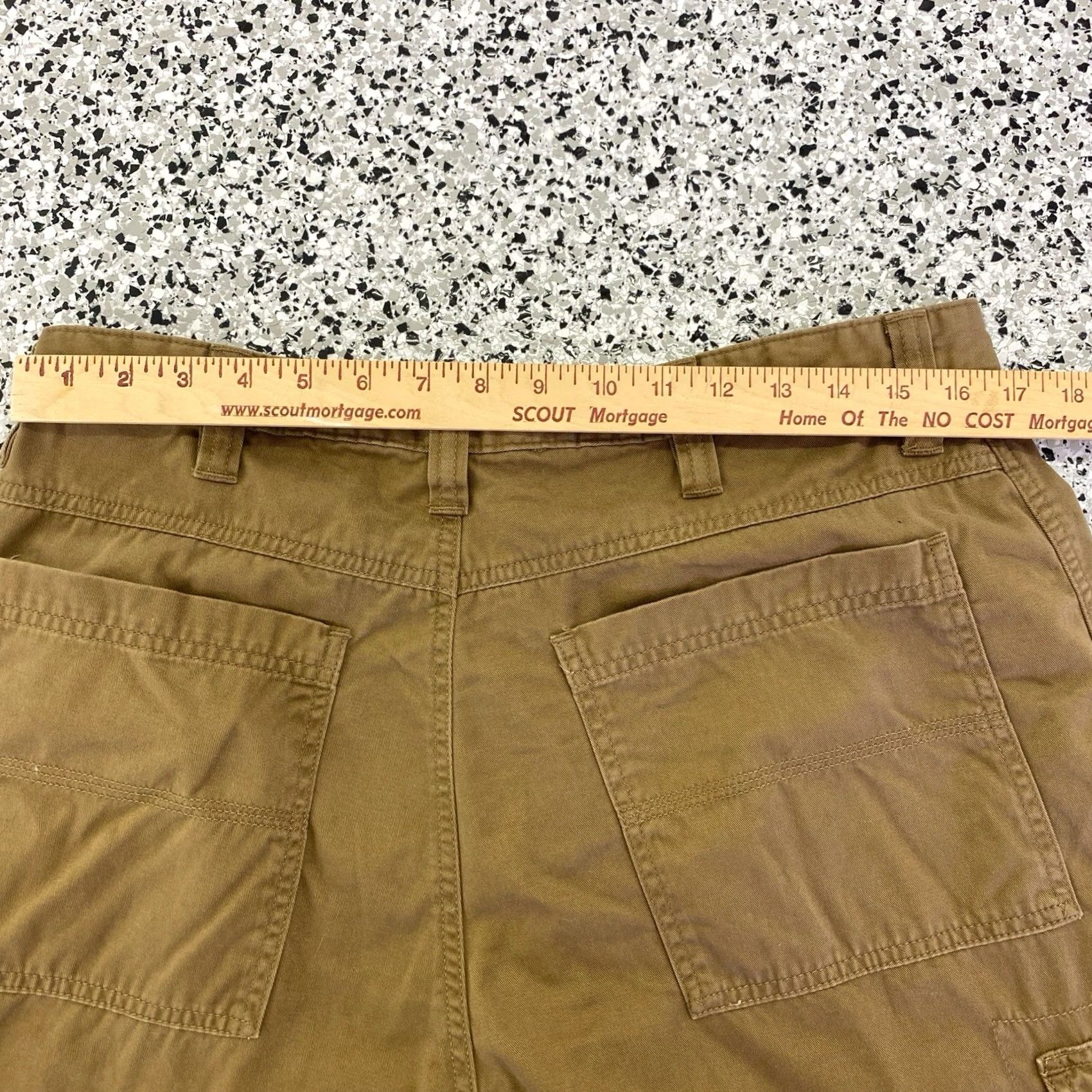 Wrangler VINTAGE Wrangler Cargo Shorts Mens 34 Brown Heavy Cotton Pockets Workwear Outdoor 90s Size US 36 / EU 52 - 5 Thumbnail