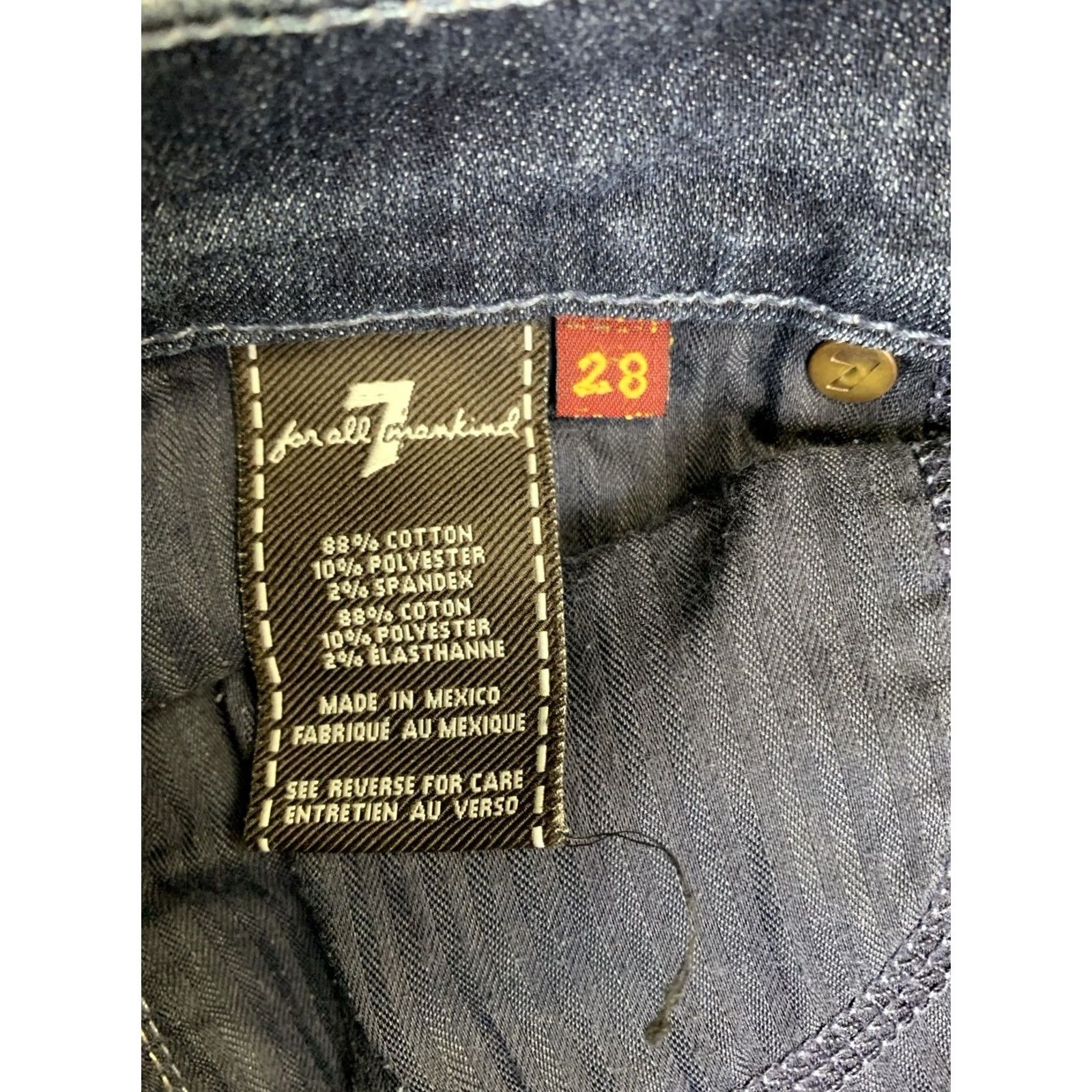 7 For All Mankind VINTAGE 7 For All Mankind Gwenevere Jeans Womens 28 Blue Skinny 5-Pocket Zipper Button Embroidered Logo Preppy Comfort Stretch Denim Size 28" / US 6 / IT 42 - 4 Thumbnail