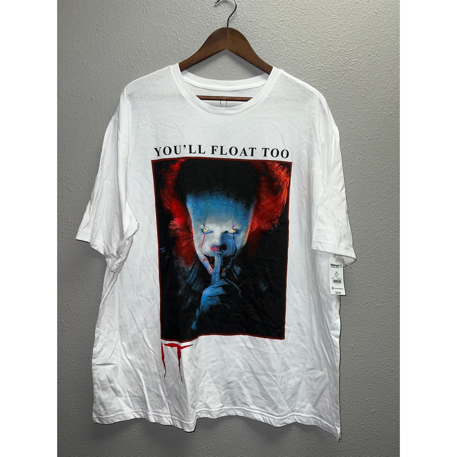Vintage Pennywise It Shirt You'll Float Too IT Movie TV Derry Tee 2X Size US XXL / EU 58 / 5 - 1 Thumbnail