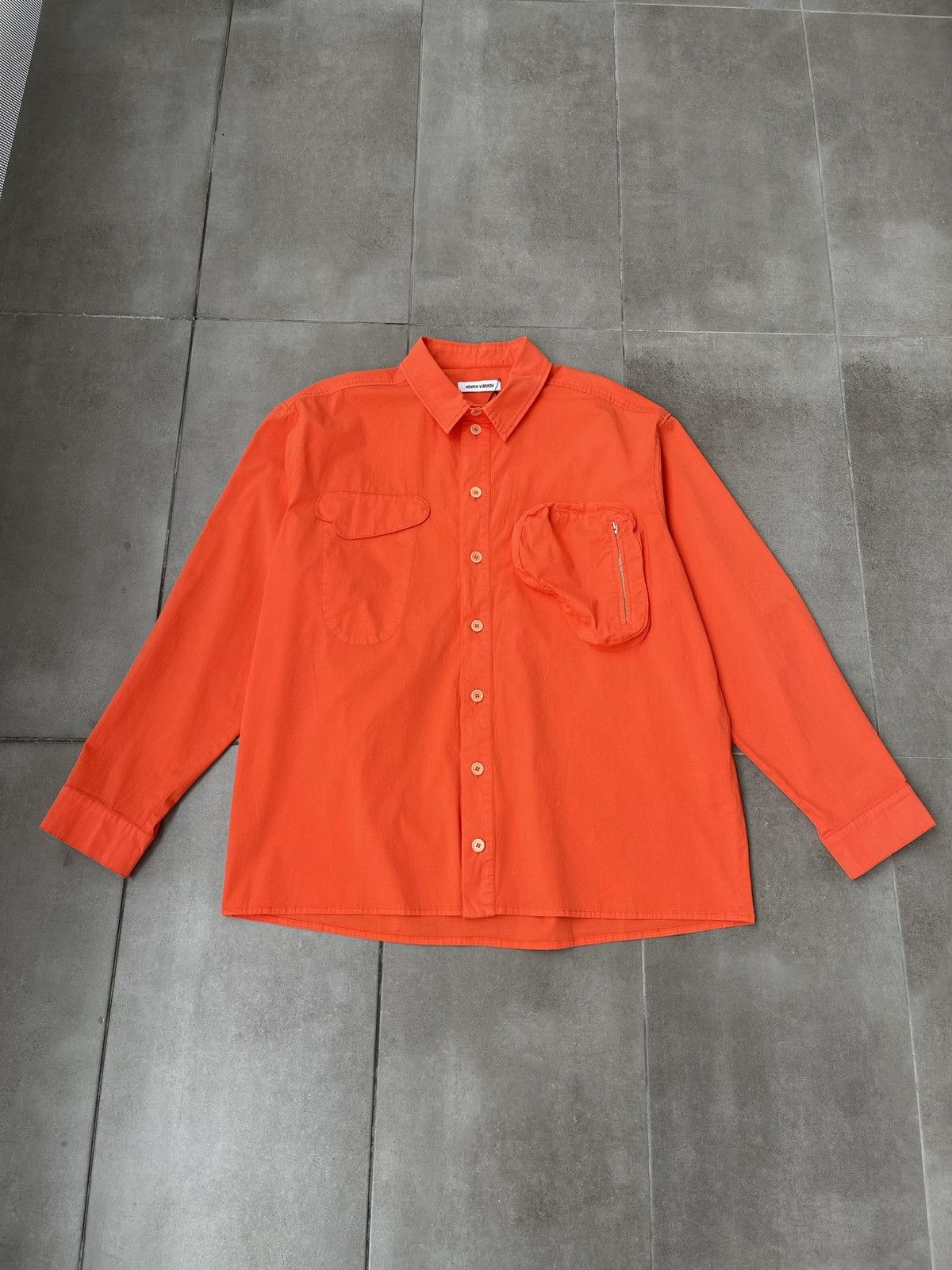 Henrik Vibskov !DS! SS23 Henrik Vibskov Flame Orange Cargo Shirt Size US XL / EU 56 / 4 - 10 Thumbnail