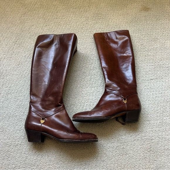 Salvatore Ferragamo Salvatore Ferragamo Brown Heeled Boots Riding Size US 5.5 / IT 35.5 - 2 Thumbnail