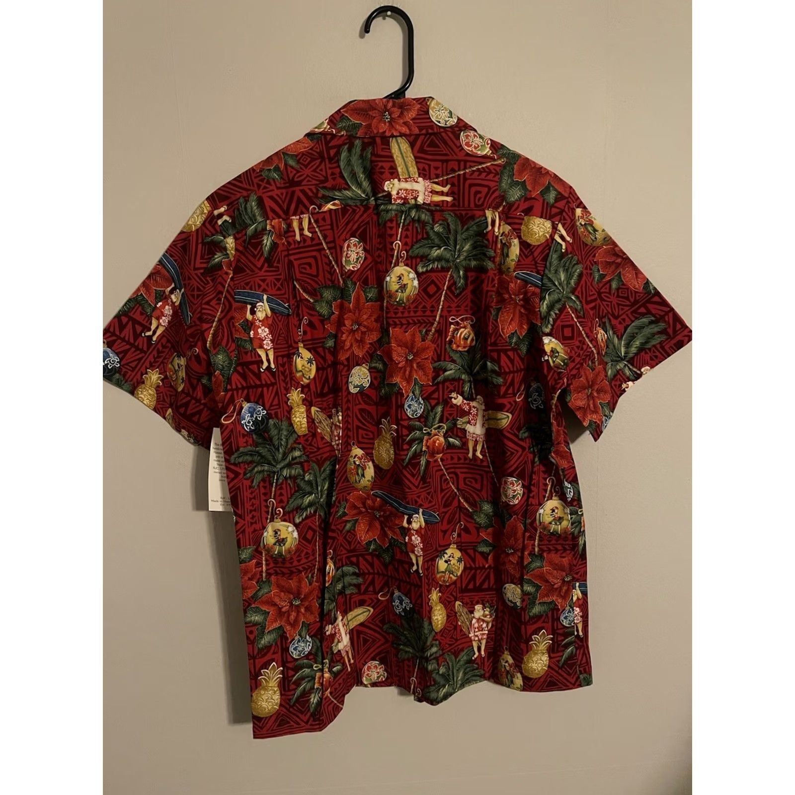 Vintage RJC Hawaiian Shirt Red Floral Santa Button Up Mens M Made in USA Size US M / EU 48-50 / 2 - 5 Thumbnail