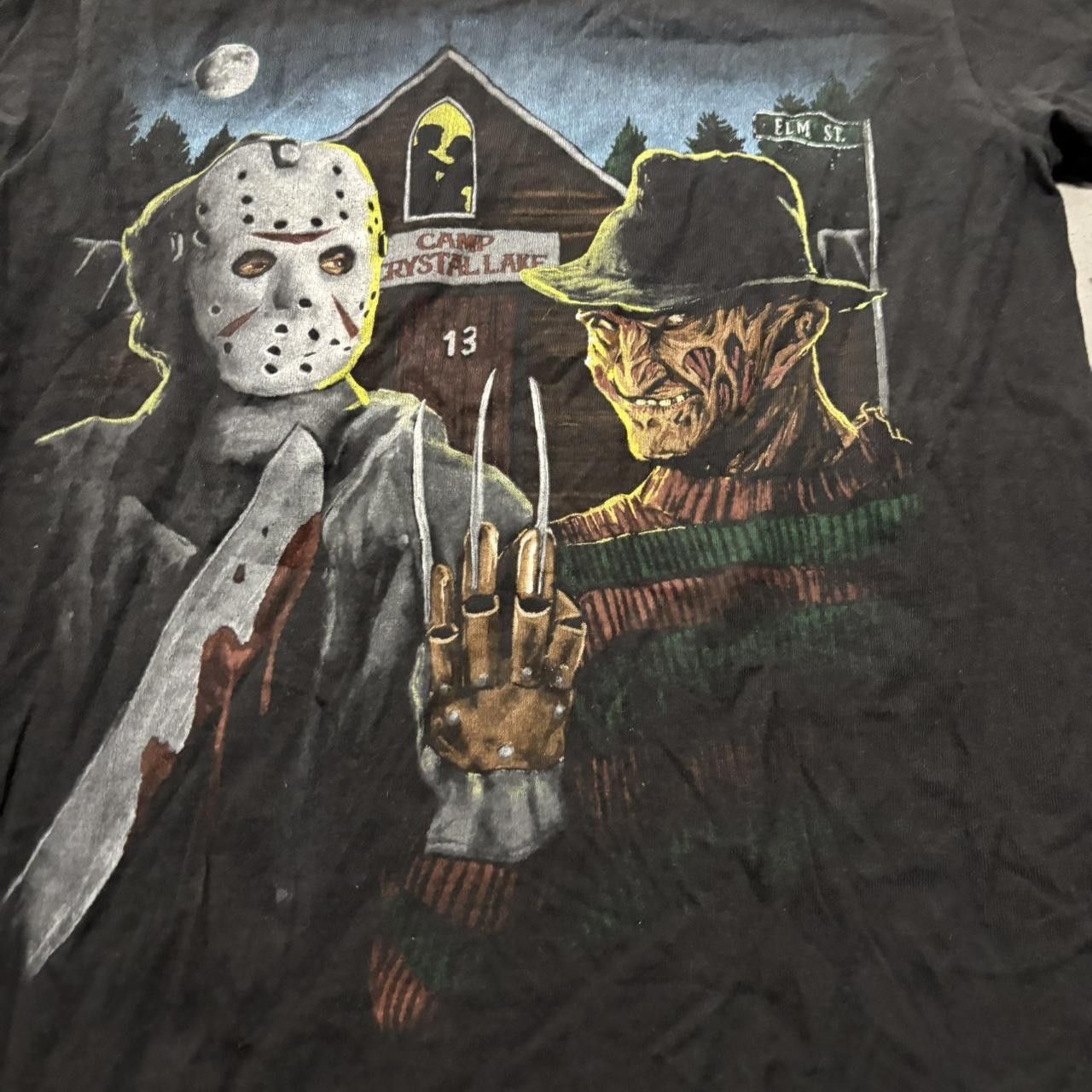 Expert Horror × Vintage CrazyVintage Y2K/2000s A Nightmare On Elm Street Freddy Vs Jason Horror Graphic Tee! Size US S / EU 44-46 / 1 - 2 Thumbnail
