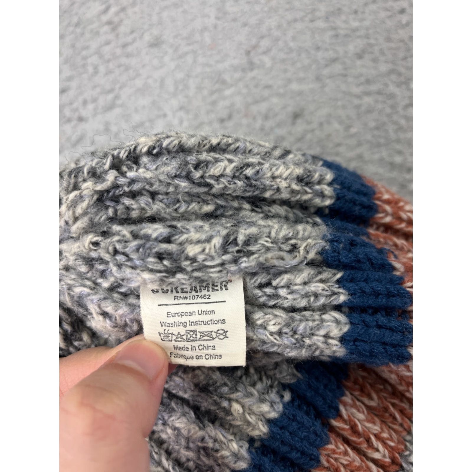 Vintage Screamer Beanie Toque Adult One Size Gray Blue Knit Snow Acrylic Ski Size ONE SIZE - 6 Thumbnail