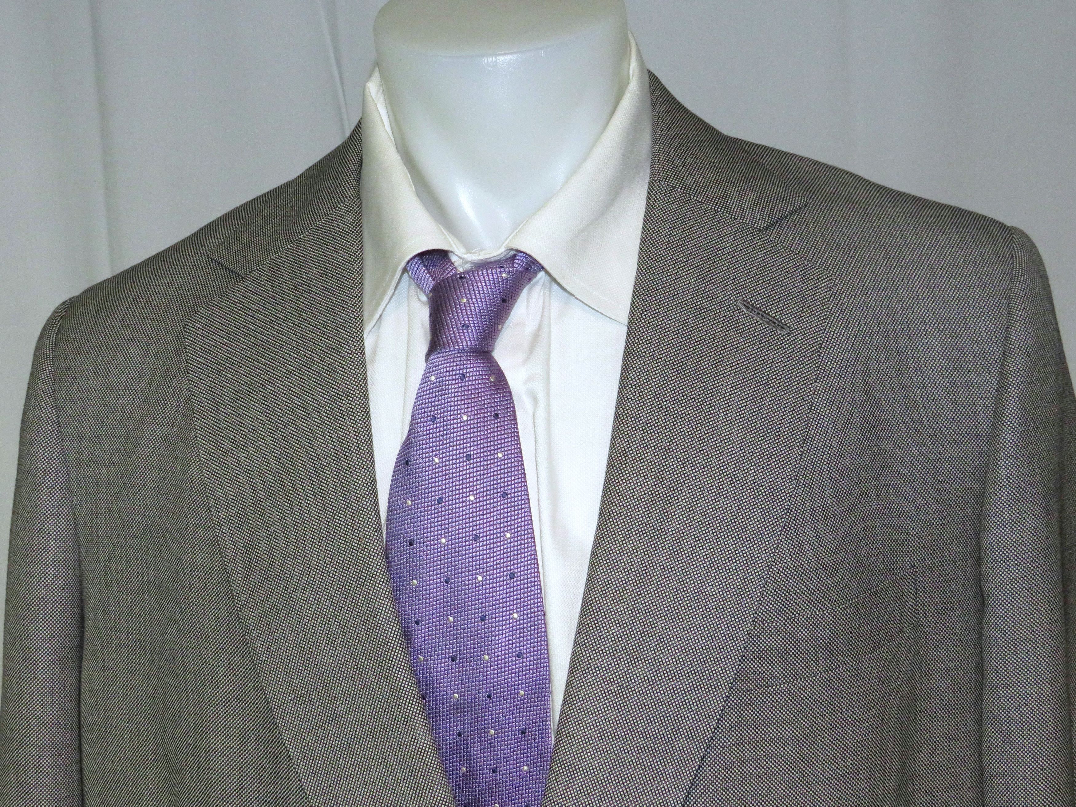Henry Poole × Savile Row Bespoke Gray Birdseye Two Button Sport Coat Size 46R - 2 Thumbnail