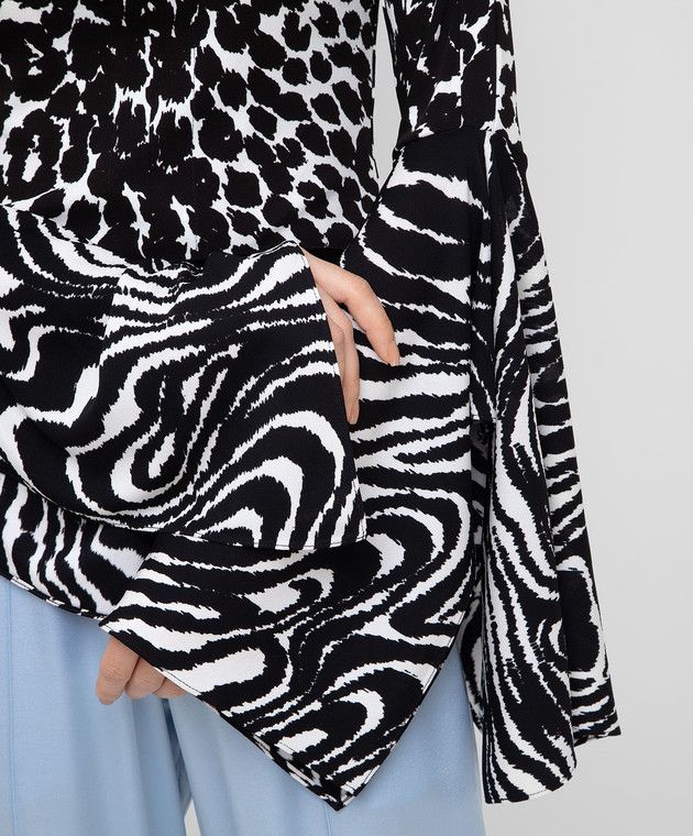 Tom Ford o1y0226 V-neck Blouse in Black/White Size XXS / US 00 / IT 34 - 4 Thumbnail
