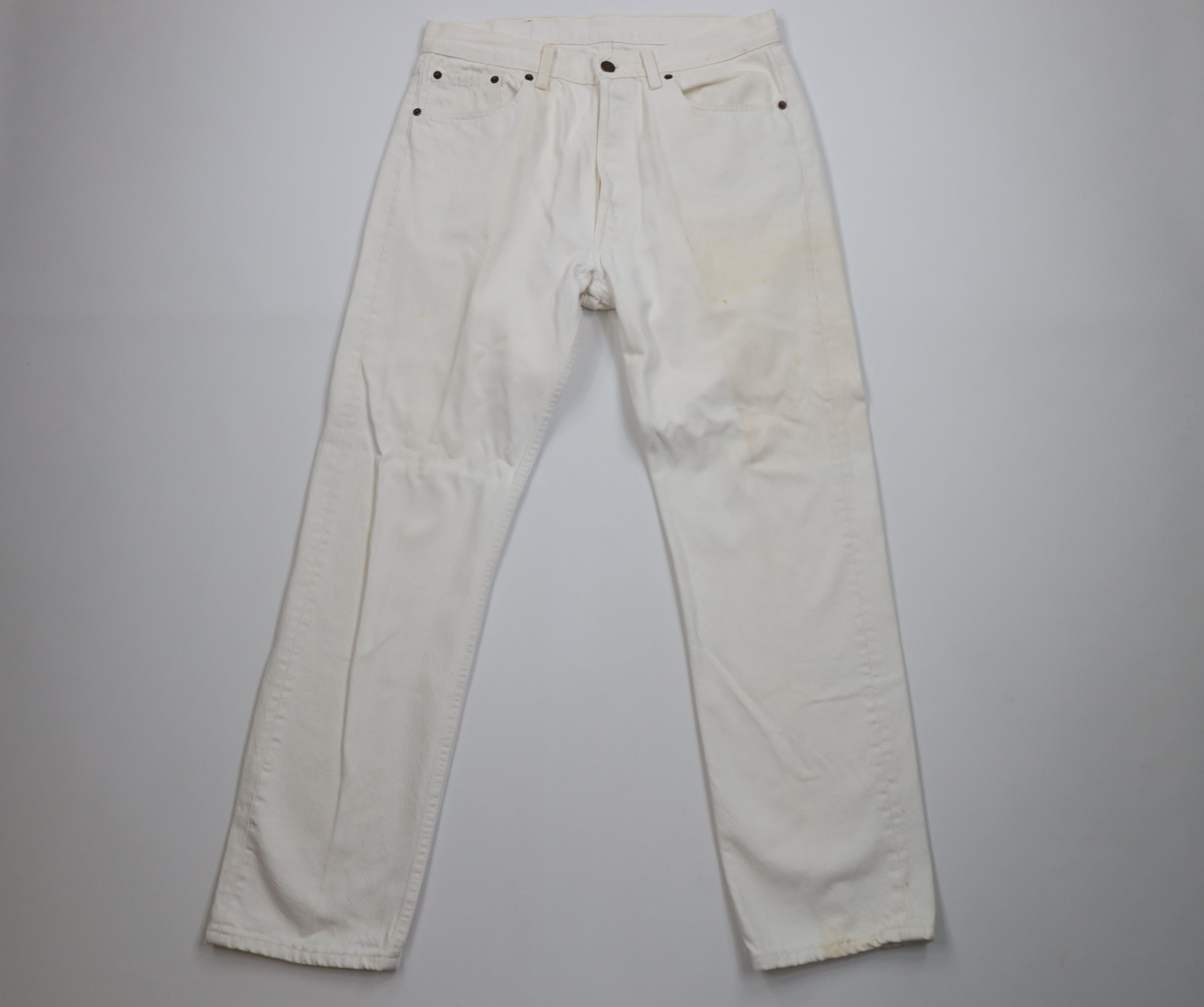 Levi's Vintage 90s Levis 501xx Fly Original Fit Jeans White USA Size US 34 / EU 50 - 1 Thumbnail