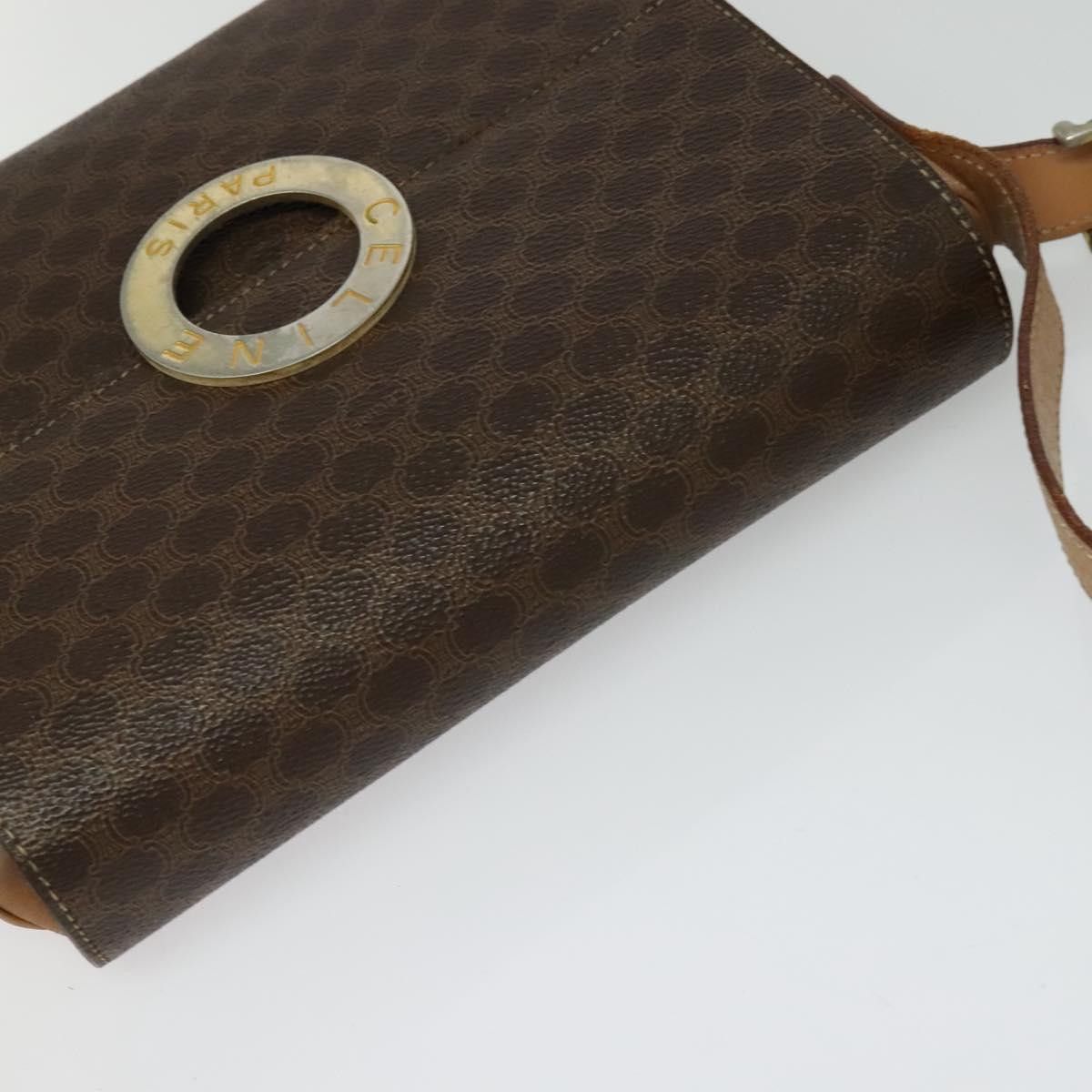 Celine CELINE Macadam Canvas Circle Shoulder Bag Pvc Leather Brown Size ONE SIZE - 6 Thumbnail