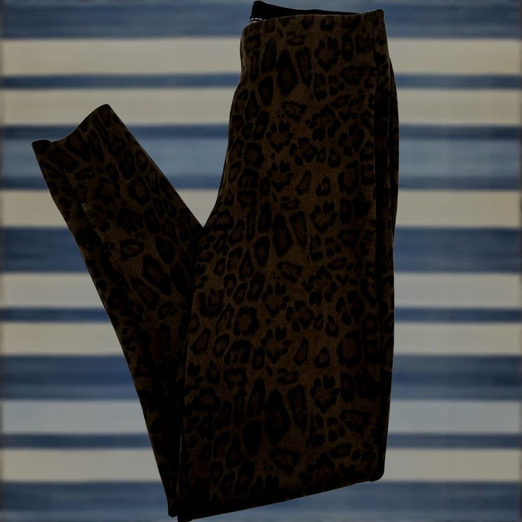 Zara ZARA Leopard Print High Rise Skinny Leggings Womens XS Brown Black Athletic Casual Trousers Pants Size 26" / US 2 / IT 38 - 1 Thumbnail
